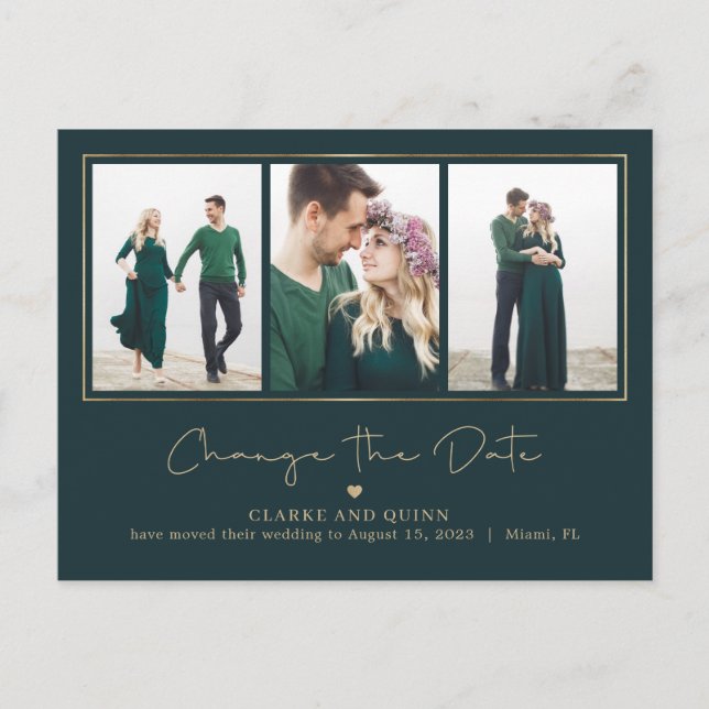 Mod Gallery EDITABLE COLOR Change The Date Postcard (Front)