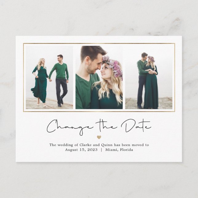 Mod Gallery EDITABLE COLOR Change The Date Postcard (Front)