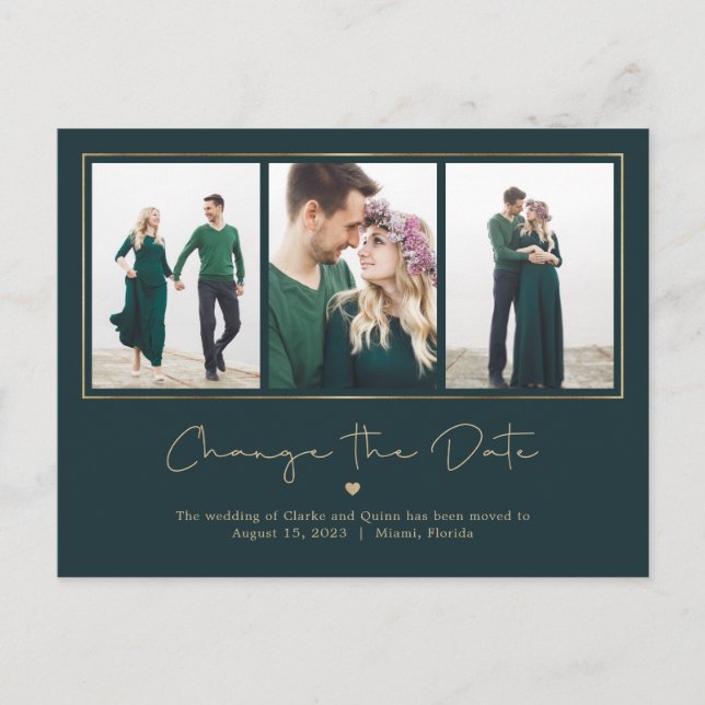 Mod Gallery EDITABLE COLOR Change The Date Postcard (Front)