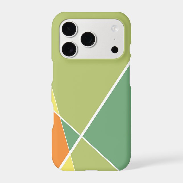 Mod Geometric Criss Cross Citrus Colour Blocks Art (Back)