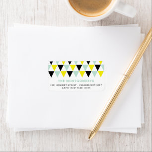 Mod Geometric Triangles New Year Holiday Address Label