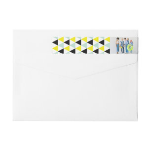 Mod Geometric Triangles New Year Photo Holiday Wrap Around Label
