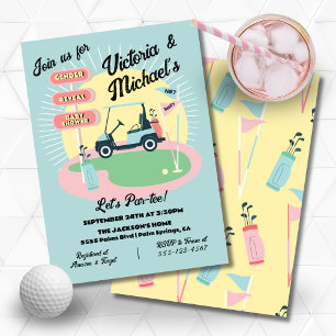 Mod Golfing Mid-Century Baby Shower Reveal Sign Invitation