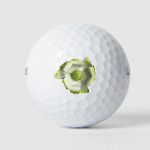 MOD Green Magnolia Flower Customise Logo Floral Golf Balls