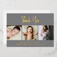 Mod Grey 3 baby Photos Luxe Gold Script