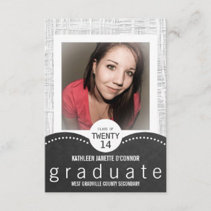 Mod Grey Chalkboard Photo Grad Party Invitation