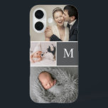 Mod Grey Custom Monogram Photo Collage iPhone 16 Case<br><div class="desc">Protect your phone in style with this Stylish Mod Grey Custom Monogram Photo Collage iPhone 16 Case. Featuring a sleek modern grey design, this case allows you to showcase your favourite memories with a customisable photo collage and monogram. The clean, minimalist layout and personalised initials make it both functional and...</div>