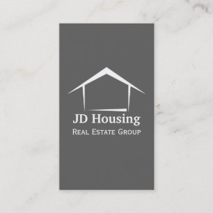 Mod grey white Classy Real estate businesscards Business Card