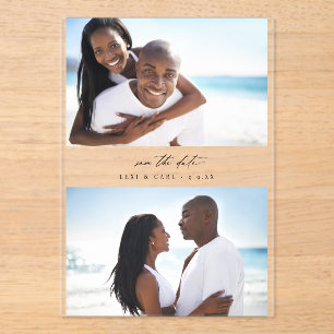 MOD H Duo Photo Save the Date Acrylic Invitations