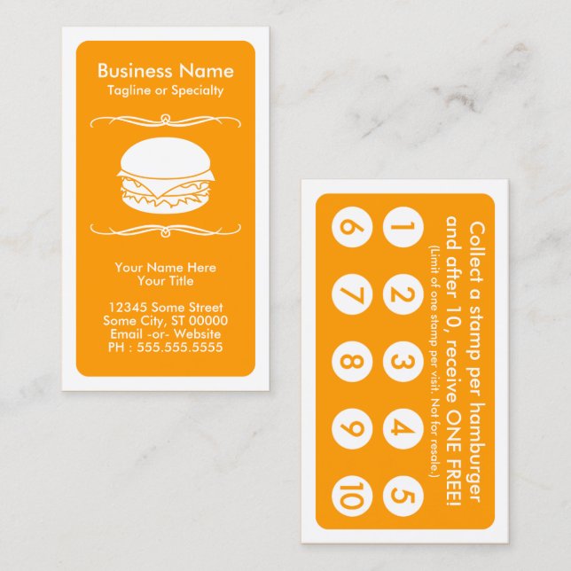 mod hamburger loyalty card (Front/Back)
