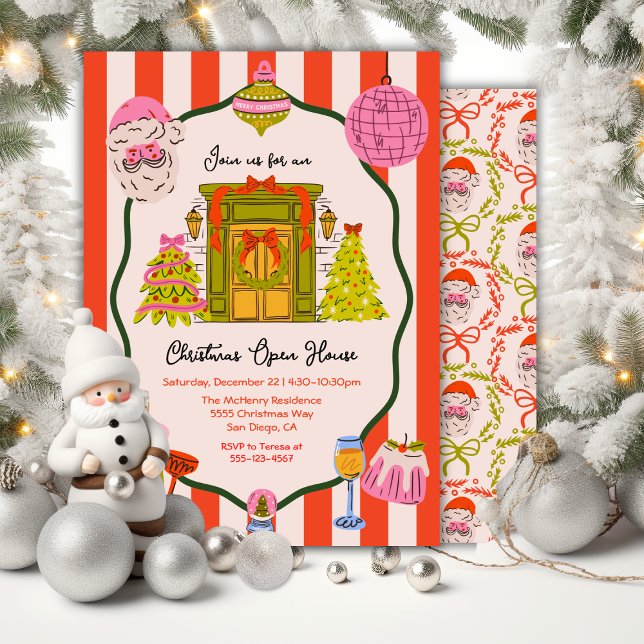 Mod Hand Drawn Christmas Open House Invitation (Creator Uploaded)