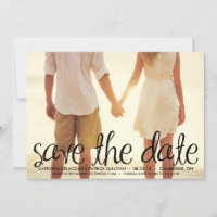 Mod Handwritten Script Save the Date Announcement
