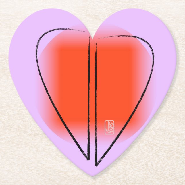 Mod-Heart Heart-shaped Paper Coaster (Front)