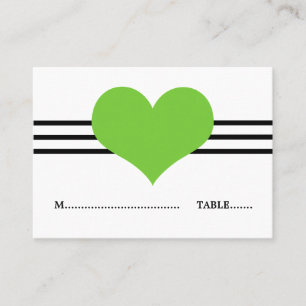 Mod Heart Place Card, Green Card