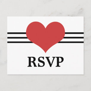 Mod Heart RSVP Postcard, Red Invitation Postcard