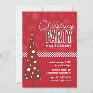 Mod Holiday Tree Christmas Party Invitation