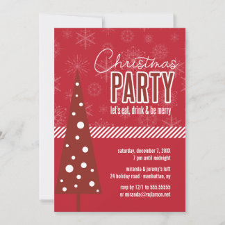 Mod Holiday Tree Christmas Party Invitation