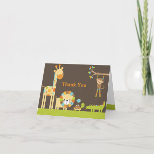 Mod Jungle Safari Baby Shower Note Card