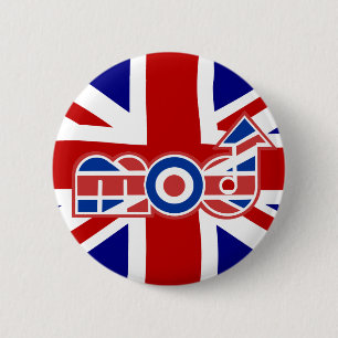 Mod Logo with union Jack 6 Cm Round Badge