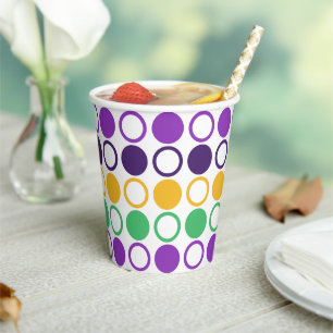 Mod Mardi Gras Dots Paper Cups