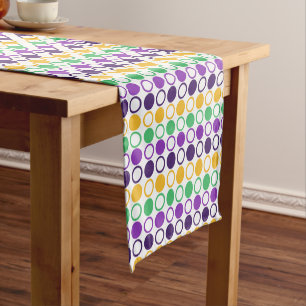 Mod Mardi Gras Dots Short Table Runner