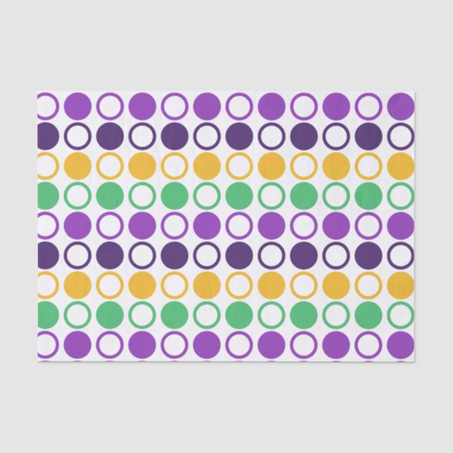 Mod Mardi Gras Dots Tissue Paper (Front)