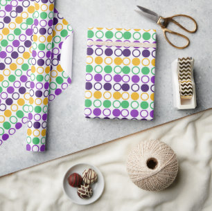 Mod Mardi Gras Dots Wrapping Paper