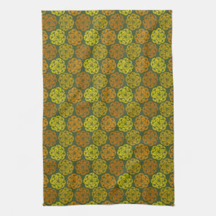 Mod Marigolds Floral Pattern Kitchen Towel