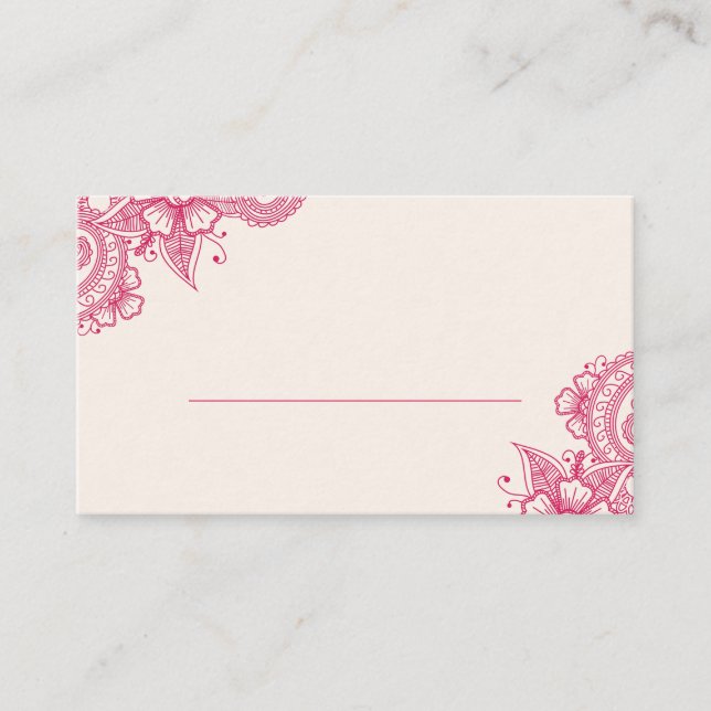 Mod Mehandi Wedding Escort Cards (Front)