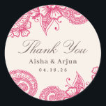Mod Mehandi Wedding Favour Stickers<br><div class="desc">Elegant henna inspired wedding design by Shelby Allison. Clink the Mod Mehandi Collection link to view matching items including invitations,  rsvp cards,  stickers and more.</div>