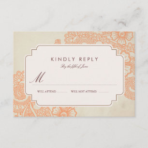 Mod Mehandi Wedding RSVP Card