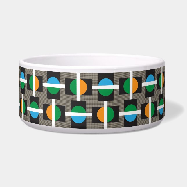 Mod Metro Pop Dog Bowl (Front)