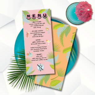 Mod Mid-Century Palms Menu Invitation