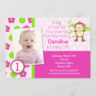 Mod Monkey Birthday Party Invitations