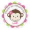 Mod Monkey girl Favour stickers Labels Seals