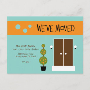 Mod Moving Announcment Postcard