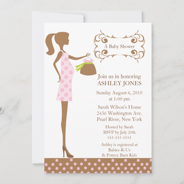 Mod Mum  Baby Girl Shower Invitation (Front)