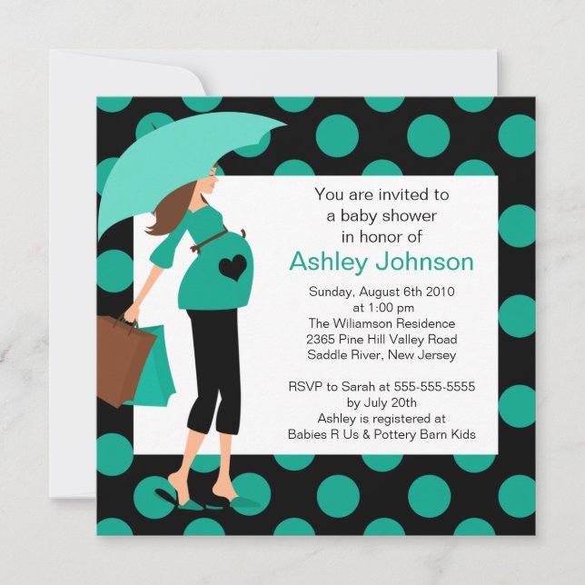 Mod Mum Boy/Girl Baby Shower Invitation (Front)
