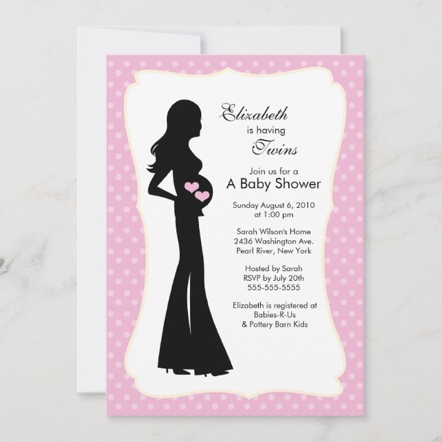 Mod Mum Twins Baby Shower Invitation (Front)