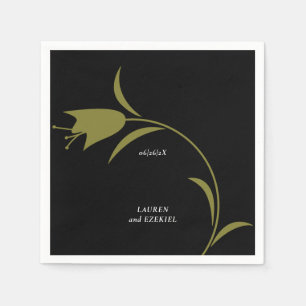 MOD OLIVE TULIP WEDDING NAPKIN