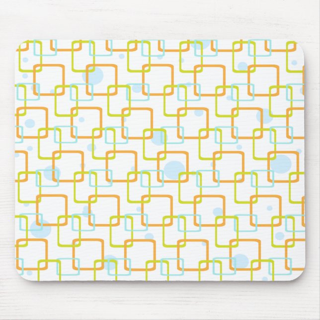 Mod Orange Squares Mouse Pad (Front)