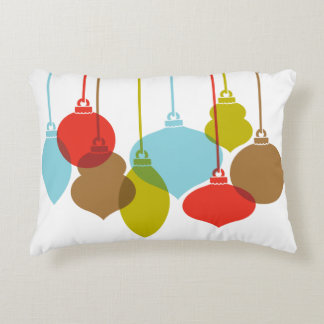 Mod Ornaments Retro Christmas Accent Pillow