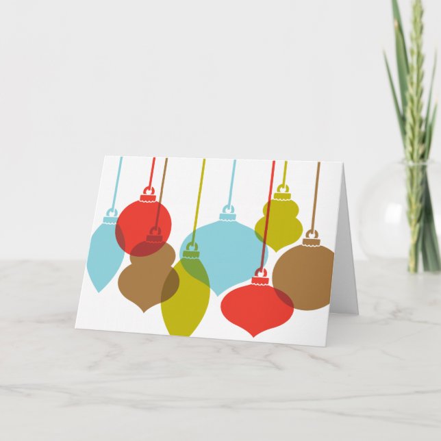 Mod Ornaments Retro Christmas Cards (Front)