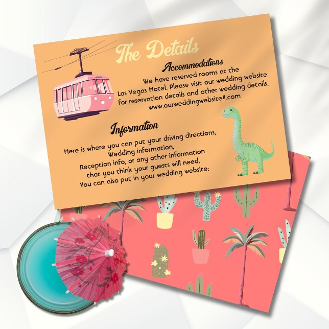 Mod Palm Springs Wedding Details Information Card (Creator Uploaded)