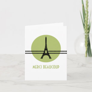 Mod Parisian Dots Thank You Card, Green Card