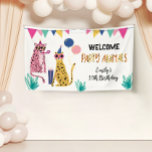 Mod Party Animals Kid's Birthday Party Banner<br><div class="desc">Make your child's birthday WILD with this Mod Party Animals birthday party banner. This design features some super hip cats and a colourful leopard print background. Perfect for your cool cat's party. The modern inspired design adds a playful and inviting atmosphere to the party. These templates simplify party planning by...</div>