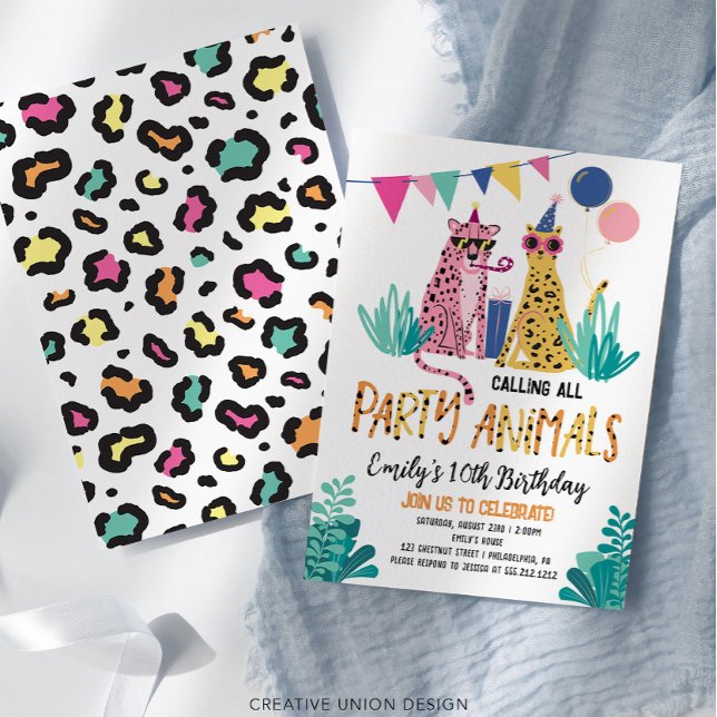 Mod Party Animals Kid's Birthday Party Invitation (Creator Uploaded)
