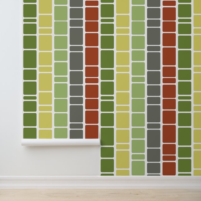 Mod Pattern with Warm Colours Wallpaper (Application)