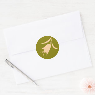 MOD PEACH & OLIVE TULIP WEDDING envelope seal
