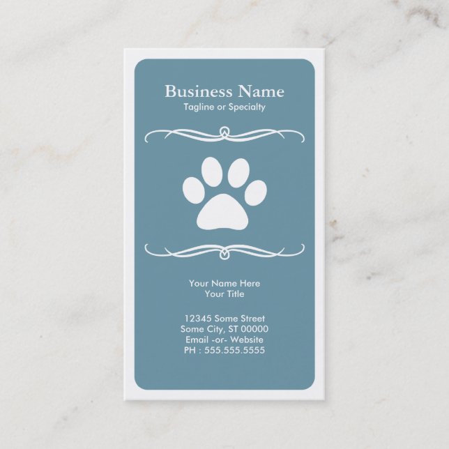 mod pet paw business card (Front)